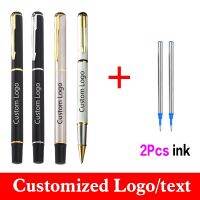 Metal Ballpoint Pen 3pcs/set Advertising Signature Pen Get 2 Ink Business Gift Pen Gel Pen Custom Logo Wholesale Lettering Name Pens