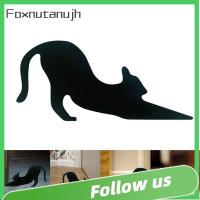 FOXNUTANUJH ทำจากไม้ ที่กั้นประตูแมวดำฮาโลวีน การเย็บตะเข็บ ด้านล่างของประตู ลิ่มตัวยึดประตู ของใหม่ มีสไตล์ ของตกแต่งบ้าน บ้านในบ้าน