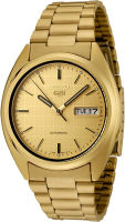 Seiko Mens SNXL72 Seiko 5 Automatic Gold Dial Gold-Tone Stainless Steel Watch