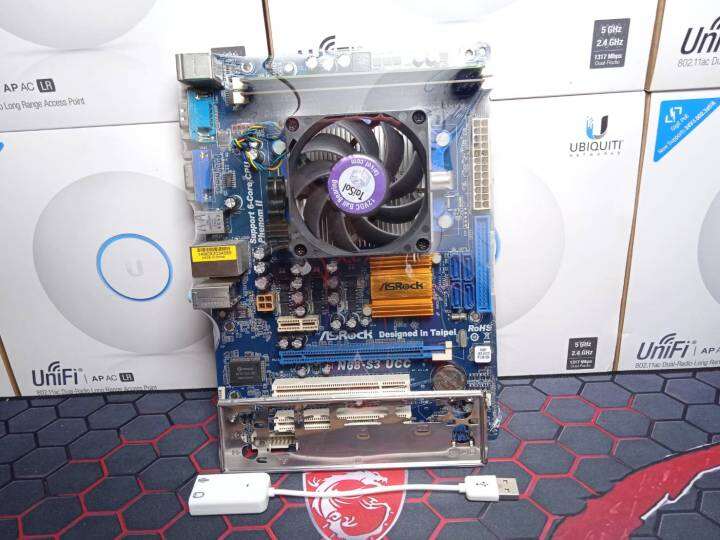 เมนบอร์ด ASROCK N68-S3 UCC Socket AM3 CPU X2 255 แรม 4GB DDR3.