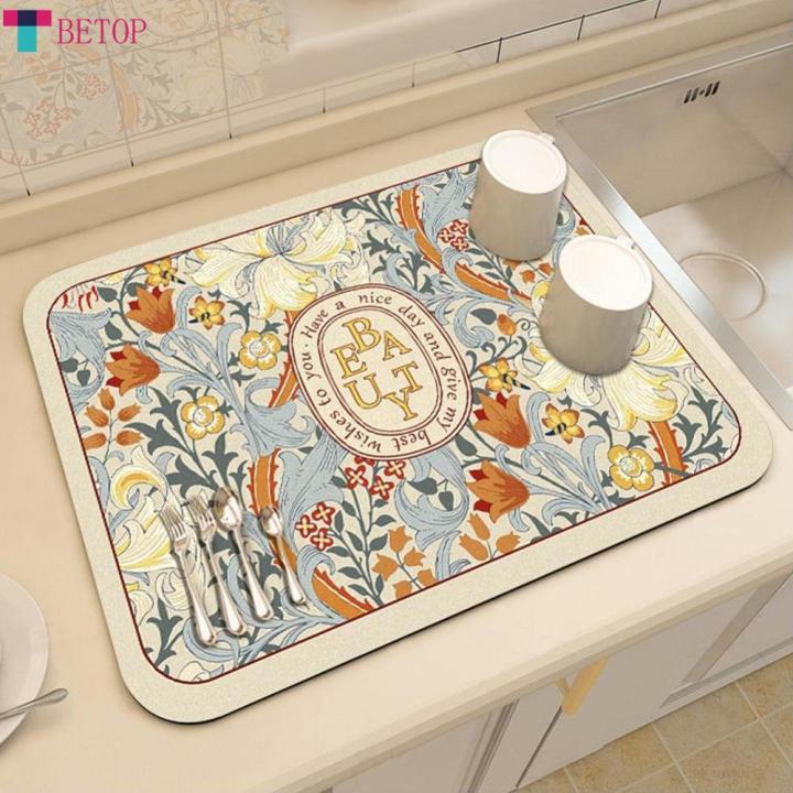 Super Absorbent Kitchen Absorbent Draining Mat Drying Mat Quick Dry Drain  Pad` [