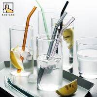 BANFANG Ins Style Glass Straws Transparent Straw Juice