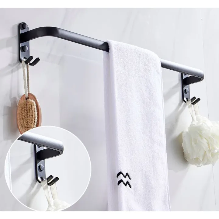 Premium Aluminum Towel Rack Shelf Bar Rack Bathroom Towel Rack Holder