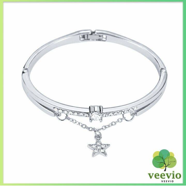 veevio-สร้อยข้อมือชุบเงินดาวสร้อยข้อมือเพชรแฟชั่นข้อมือเครื่องประดับสร้อยข้อมือผู้หญิงสร้อยข้อมือประกายสร้อยข้อมือแฟชั่นรสนิยมแฟชั่น