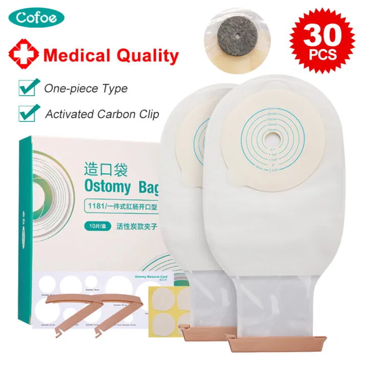 Cofoe 30pcs One-piece System Activated Carbon Filter Colostomy Bag ...