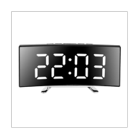 Curved Digital Clock Bedside Clock for Bedrooms, Digital Clock with LED Curved Screen Display, Snooze, for Baby Adults