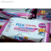 DES ทิชชู่เปียก ✜﹊❉[6ห่อ]  ฟูจิเบบี้ไวพส์ Fuji Baby Wipes 40 แผ่น แผ่นทำความสะอาด กระดาษเปียก