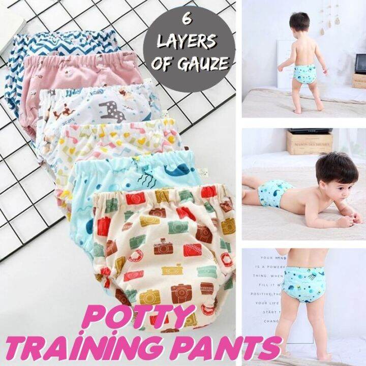 6 Layers Kids Potty Training Pants Baby Toddler Underwear Toilet Cloth ...