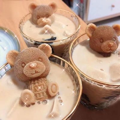 3D Ice Cube Maker Little Teddy Bear Shape Chocolate Cake Mould Tray Ice Cream DIY Tool Whiskey Wine Cocktail Silicone Mold Ice Maker Ice Cream Moulds