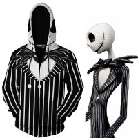 เสื้อแจ็คเก็ตคอสเพลย์ the nightmare before christmas jack skellton 3d มีฮู้ด