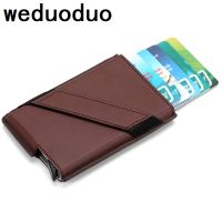 2019 New Metal Card Holder RFID Aluminium Alloy Credit Card Holder PU Leather Wallet Antitheft Men Automatic Pop Up RFID Wallet