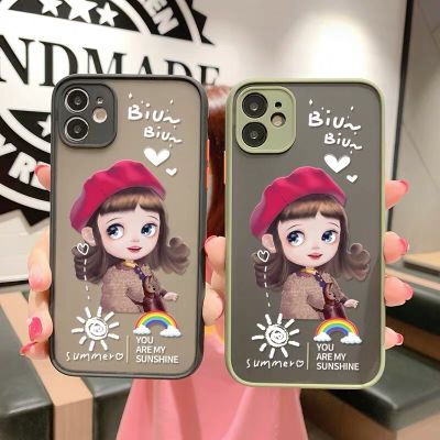 เคสขอบสีลายการ์ตูน เคสกันรอยกล้องสำหรับ 6/6s 6P/6splus 7/8/SE 7P/8Plus X/xs Xsmax 11 11Pro 11Promax#828