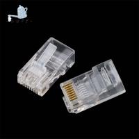 หัวคริสตัล8P8C 50/100/200ชิ้นขั้วต่ออีเทอร์เน็ตปลั๊ก Rj45ไม่หุ้มฉนวน Cat5ขั้วต่อ CAT5e เสียบเครือข่าย