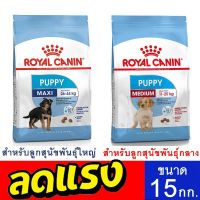 ส่งฟรีทุกชิ้นทั่วไทย  ROYAL CANIN Medium Puppy, Maxi Puppy สำหรับลูกสุนัขพันธุ์กลาง-ลูกสุนัขพันธุ์ใหญ่ 2-12เดือน ขนาด 15 กิโลกรัม