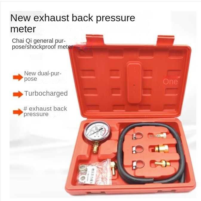 Exhaust backpressure gauge for diesel vehicles. Exhaust pipe blockage