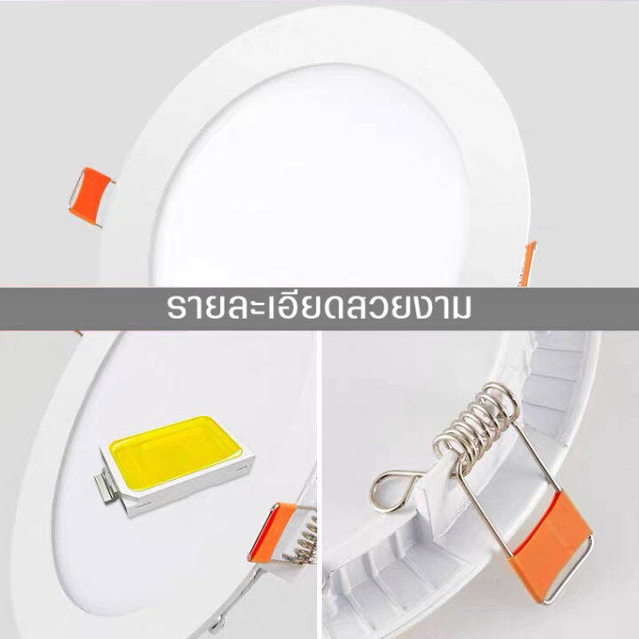 แพ็ก10ชิ้น-โคมไฟเพดานแบบกลม-โคมไฟพาแนลไลท์-led-แสงขาวdaylight-ประหยัดไม่กินไฟ-หลอดไฟถนอมสายตา-เลือกได้หลายสเปค