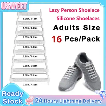 16pcs Lazy Elastic Silicone Shoelaces No Tie Running Sneakers Strings Shoe  Laces