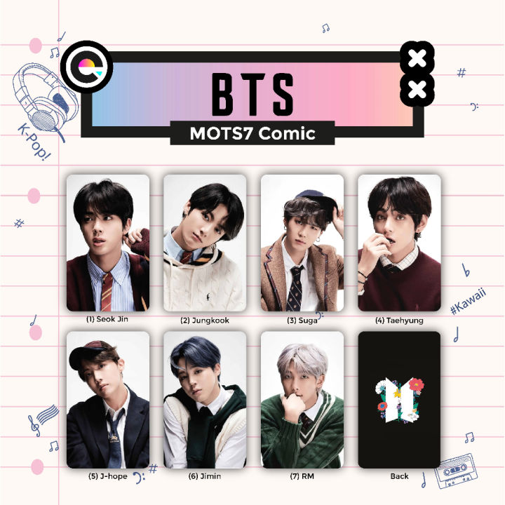 Photocard BTS MOTS7 Comic Series Jung Kook V Jimin Seok Jin Suga RM J ...