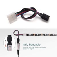 ☾ 15cm RGB 4 pin LED Strip Light connectors Strip to Power Adaptor 4 Conductor 10mm Wide connector for 5050 3528 rgb strip light