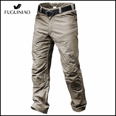 FUGUINIAO กางเกงคาร์โก้ผู้ชายยืดหยุ่นกันน้ำยุทธวิธี Jogger กางเกงเดินป่าเดินป่า Jogger กางเกงลำลองกางเกงขายาว Streetwear