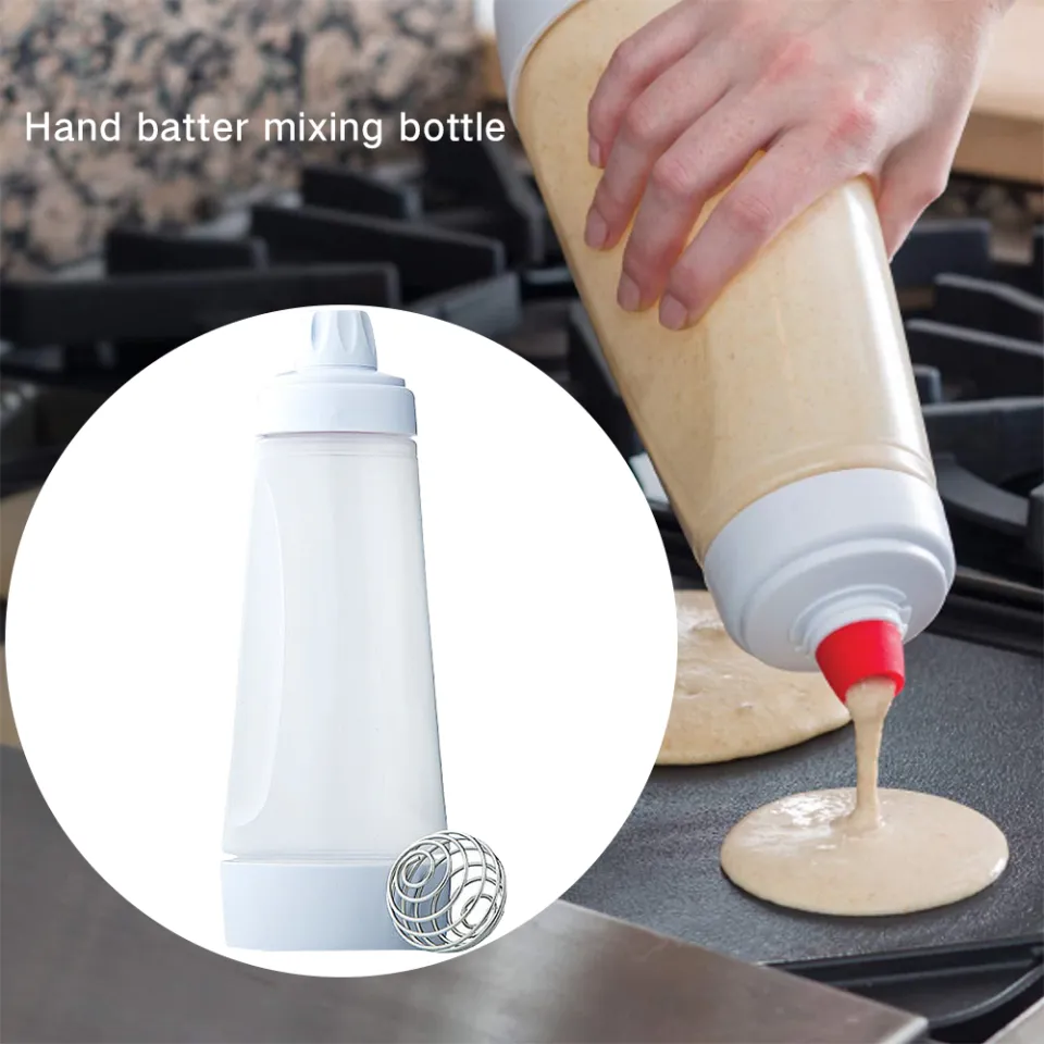 Hand Bottle Blender Dispenser Mixing Bottle Dispenser 1000ml Batter Mixer  Bottle with Stirring Ball Cupcake Pancake Batter Dispenser Kitchen Baking  Tools