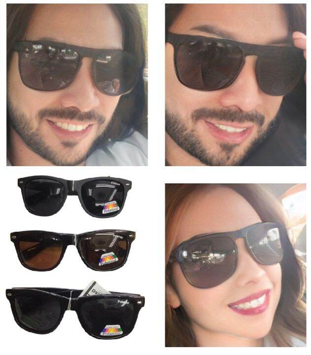 Matches fashion shop แว่นตากันแดด เลนส์ Polorized ตัดแสง ทรงใหญ่ มีให้