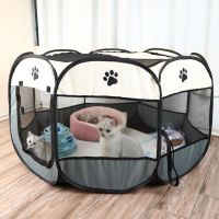 Portable Pet Tent Folding Pet Cage Outdoor Dog Kennels Octagon House For Cats Playpen Puppy Cats Delivery Room Easy Operation