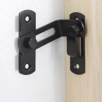 Stainless Steel Door Lock Guard Latch Bolt 90 180 Degree Toggle Latch Sliding barn Door Lock Black Iron Right Angle Barn Lock Door Hardware Locks Meta