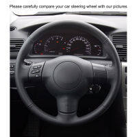 Hand-stitched Black PU Artificial Leather Car Steering Wheel Cover for Toyota Corolla 2003-2006 Caldina RAV4 Wish Scion tC xA xB