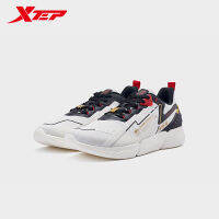 Xtep ผู้ชายรองเท้าวิ่งชายรองเท้าผ้าใบสามส่วนนุ่มแต่เพียงผู้เดียวสะดวกสบายง่ายต่อการโค้งงอรองเท้ากีฬา0019