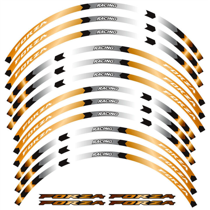 อุปกรณ์เสริมรูปลอกสติกเกอร์ติดมอเตอร์ไซค์สำหรับรถฮอนด้าฟอร์ซา125-300-250ขนาด350-14-15นิ้วใช้ได้กับล้อยางขอบล้อลาก