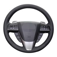 Black Artificial Leather Hand-stitched Car Steering Wheel Cover For Mazda 3 Mazda CX7 2011 2012 2013 Car Accessories