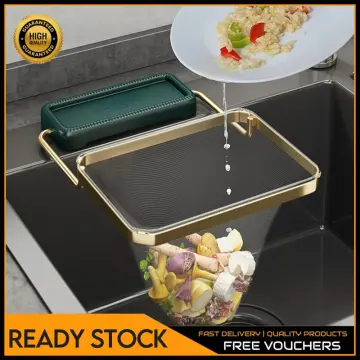 Kitchen Sink Filter Rack Foldable Sink Strainer Mesh Bag Stand