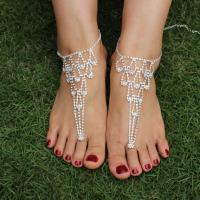 Bride Rhinestone Flower Anklets For Women Fashion Charm Foot Ring Tobillera Bracelet On The Leg Tassel Beach Foot Chain Jewelry