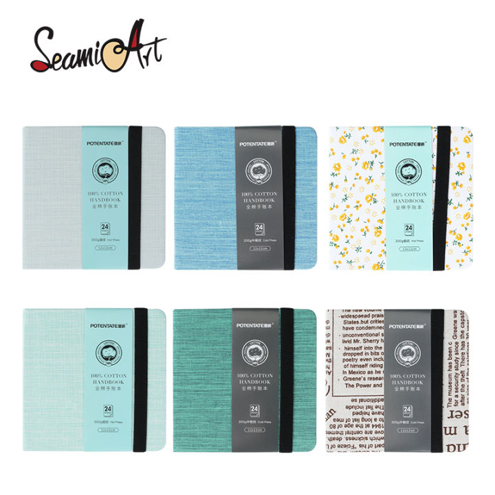 SeamiArt Potentate Mini Square Watercolor Journal Drawing Notebook Sketch  Pad 100% Cotton 300gsm Hot Cold