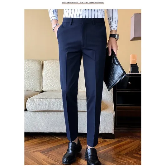 Fashion New SlimFit Navy Blue Suit Pants Formal Sks for Men A802 COD  (JFJEANS | Lazada PH