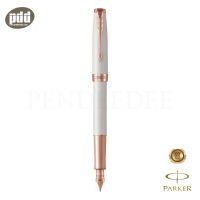 PARKER ปากกาป๊ากเกอร์ หมึกซึม ซอนเน็ต เพิล โรสโกลด์ (ขาวโรสโกลด์) - PARKER Sonnet Fountain Pen Prestige Pearl Lacquer RoseGold