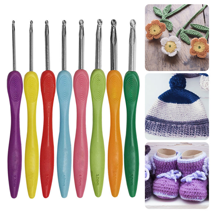 8pcs-portable-sweater-accessories-knitting-professional-2-5mm-6mm-beginner-anti-slip-adult-ergonomic-handle-tool-crochet-hook-set