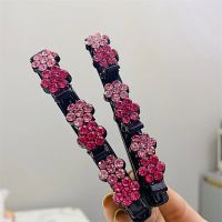 Colorful Flower Hairpin Sweet Hairpin Hair Editing Clip Double Layer Banger Knitting Hairpin Bangs Artifact