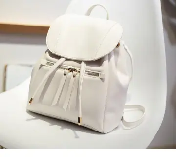 White hot sale backpack leather