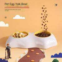 Egg Yolk Double Bowl Single Bowl Pet Bowl Anti-Turnover Anti-Slip Creative Feeding Basin Cat Cat Dog Dog Supplies Large Capacity Easy to Clean Removable fitting