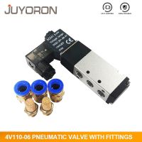 4V110-06 Electric Pneumatic Valve 1/8 Bsp Air Solenoid Control Valve 5 Way Port 2 Position Gas DC12V 24V 110 V220V Coil Volt Valves