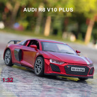 1:32 Audi R8 V10 Plus Supercar Alloy Car รุ่น Diecasts โลหะของเล่นรถเสียงและแสงดึงกลับ Simitation คอลเลกชัน Gifts888