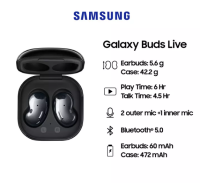 ซัมซุง หูฟังบลูทูธ Samsung Galaxy Buds Live ลดเสียงรบกวนแบบใช้งานจริงชุดหูฟังบลูทู ธ galaxy Buds+ R180 TWSไร้สายแบบครึ่งหู（100%）AKG TWS True Wireless Bluetooth Earphones