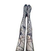 ผู้หญิง Gothic เซ็กซี่ Fishnet Pantyhose ฮาโลวีน Skull Spider Web Hollow Out Sheer ตาข่าย Tights Lolita Kawaii ถุงน่อง