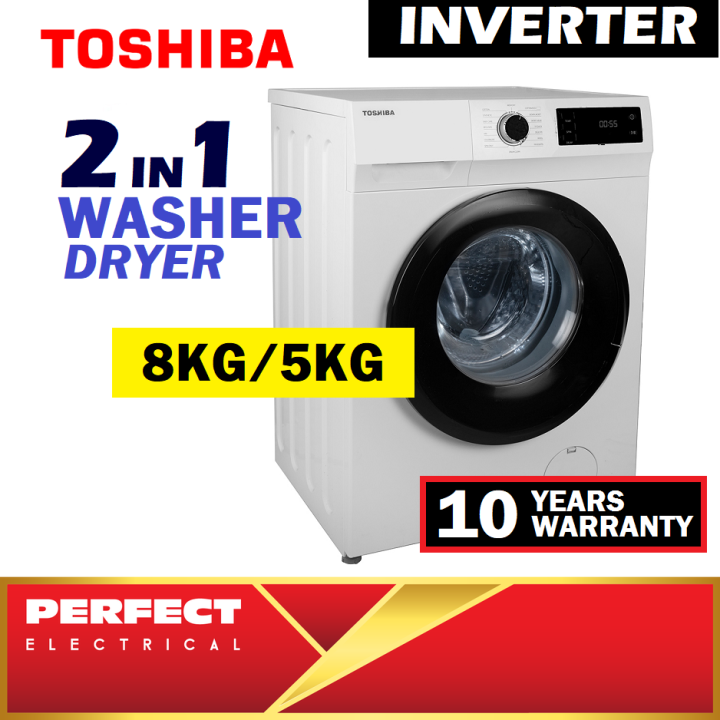 Toshiba 2 in 1 Washer Dryer 8KG Wash / 5KG Dry Real INVERTER Front Load