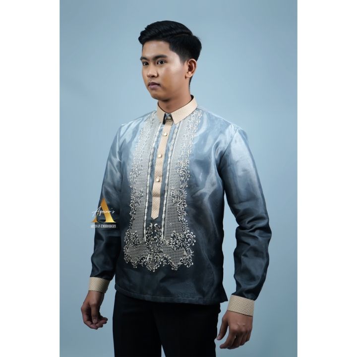 Barong Tagalog for Men - Aquino's Embroidery Men's Modern Barong Mono M ...