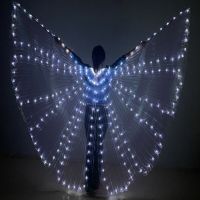 Stage LED Wing Party With Telescopic Stick Battery Powered Costume Adult Bar Cosplay For Women Performance Prop Belly Dance