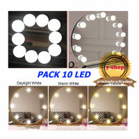 pack 10led-A  หลอดไฟติดกระจกในบ้าน  Mirror Lights  หลอดไฟติดกระจกในบ้าน ปรับได้3สี ใชไฟUSB