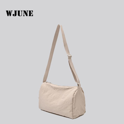 Japanese-Style Nylon Bag Fitness Sports Crossbody Bag Womens Casual Solid Color Pendant Shoulder Bag For Students Large Capacity Tote Bag 2023